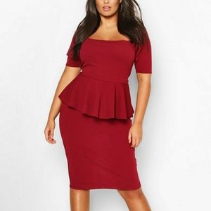 Wine midi dress